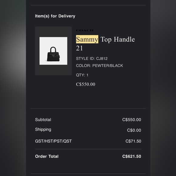 Coach Sammy Top Handle 21 - Picture 9 of 9